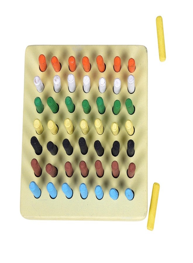 RCW Wooden Counting Educational Color Cognition Stacking & Sorting Wooden Toys Shape Sorting & Domino Building Blocks for 3+ Children 1 Board with 49 Multicolor Pins Birthday Gift for Kids & Girl - Image 5